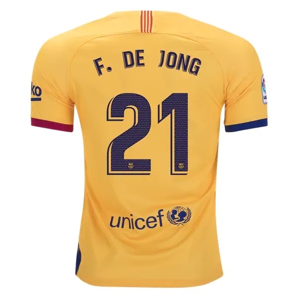 Camiseta Barcelona NO.21 De Jong Segunda equipo 2019-20 Amarillo